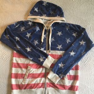 SALE - Pacsun American Flag Zip up Hoodie
